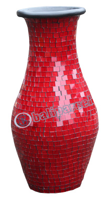 Vase, Made From Terracotta And Glass