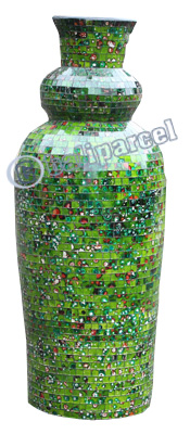 Vase, Made From Terracotta And Glass