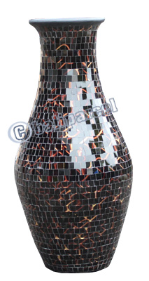Vase, Made From Terracotta And Glass