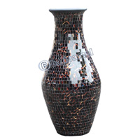 Vase, Made From Terracotta And Glass