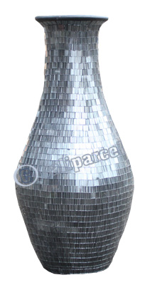 Vase, Made From Terracotta And Glass