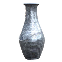 Vase, Made From Terracotta And Glass