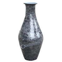 Vase, Made From Terracotta And Glass