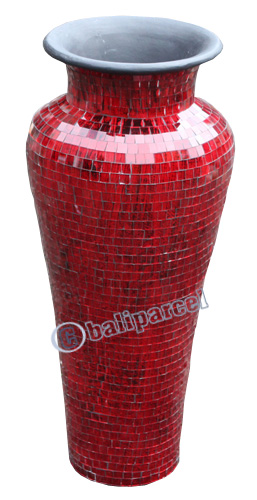 Vase, Made From Terracotta And Glass