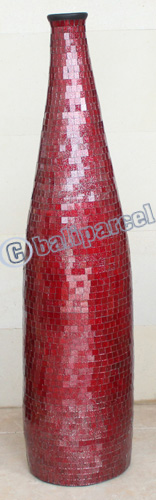 Vase, Made From Terracotta And Glass