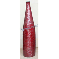 Vase, Made From Terracotta And Glass