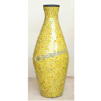 Vase, Made From Terracotta And Glass