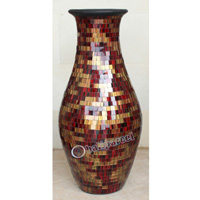 Vase, Made From Terracotta And Glass