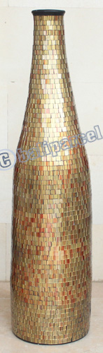 Vase, Made From Terracotta And Glass
