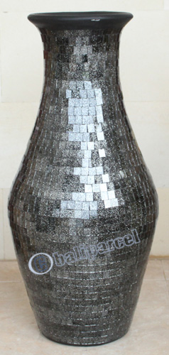 Vase, Made From Terracotta And Glass
