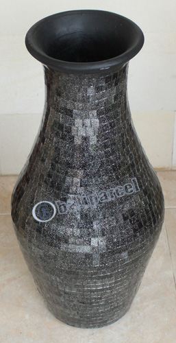 Vase, Made From Terracotta And Glass