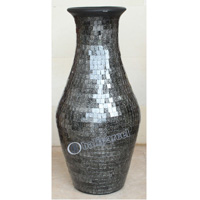 Vase, Made From Terracotta And Glass