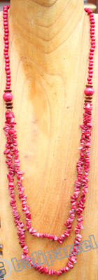 Necklace, Made From Stone With Wooden Beads