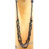 Necklace, Made From Stone With Wooden Beads