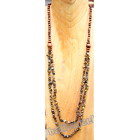 Necklace, Made From Stone With Wooden Beads
