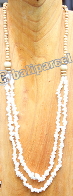 Necklace, Made From Stone With Wooden Beads