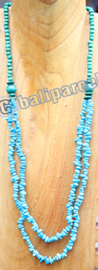 Necklace, Made From Stone With Wooden Beads