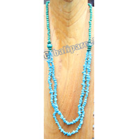 Necklace, Made From Stone With Wooden Beads