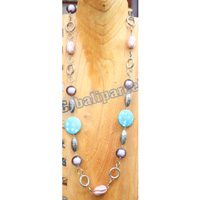 Necklace, Made From Resin, Wooden With Metal