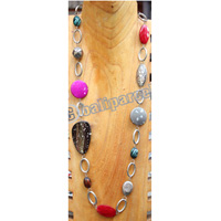 Necklace, Made From Resin, Wooden With Metal