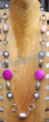 Necklace, Made From Resin, Wooden With Metal