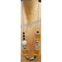 Necklace, Made From Mutiara, Metal With Christal