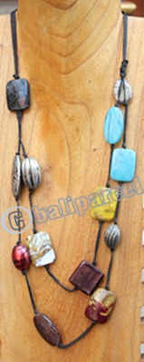 Necklace, Made From Resin, Shell With Wooden