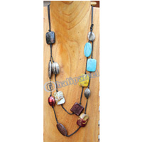 Necklace, Made From Resin, Shell With Wooden