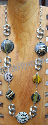 Necklace, Made From Wooden With Metal