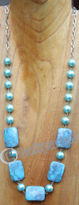 Necklace, Made From Wooden With Mutiara