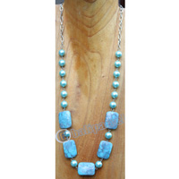 Necklace, Made From Wooden With Mutiara