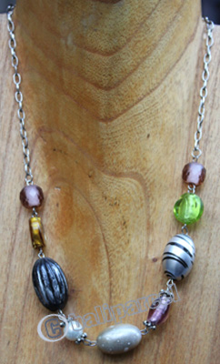Necklace, Made From Resin, Christal With Mutiara