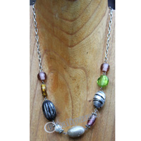 Necklace, Made From Resin, Christal With Mutiara