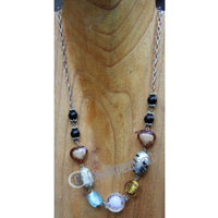 Necklace, Made From Resin, Christal With Mutiara
