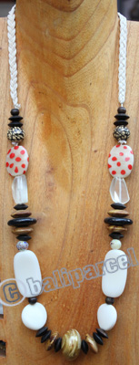 Necklace, Made From Stone, Christal With Wooden