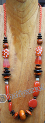 Necklace, Made From Stone, Christal With Wooden