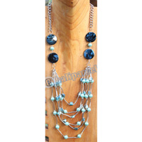 Necklace, Made From Wooden, Beads, Shell And Metal
