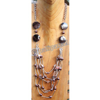 Necklace, Made From Wooden, Beads, Shell And Metal