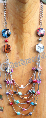 Necklace, Made From Wooden, Beads, Shell And Metal