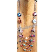 Necklace, Made From Wooden, Beads, Shell And Metal