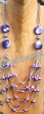 Necklace, Made From Wooden, Beads, Shell And Metal