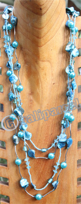 Necklace, Made From Shell, Beads, Stone With Metal