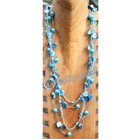 Necklace, Made From Shell, Beads, Stone With Metal
