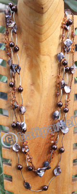 Necklace, Made From Shell, Beads, Stone With Metal