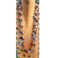 Necklace, Made From Shell, Beads, Stone With Metal