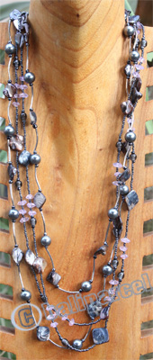 Necklace, Made From Shell, Beads, Stone With Metal