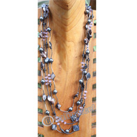 Necklace, Made From Shell, Beads, Stone With Metal
