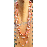 Necklace, Made From Shell, Beads, Stone With Metal