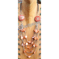 Necklace, Made From Shell, Wooden With Metal