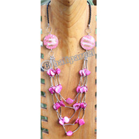 Necklace, Made From Shell, Wooden With Metal